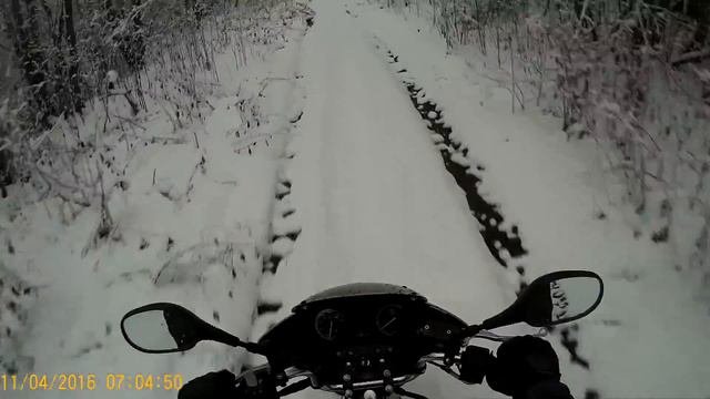 Yamaha Ybr 125 осень 2016, первый снег