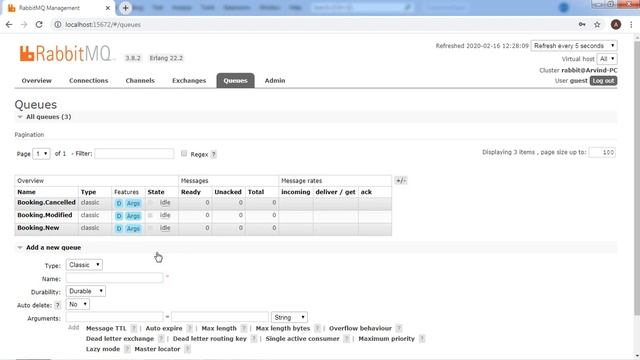 RabbitMQ with .NET core in Real time