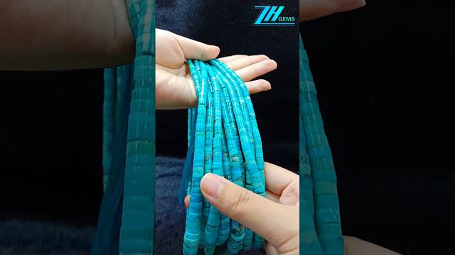 Blue Turquoise Heishi  Beads size 4-10mm Gemstone full strand 16inch for jewelry making  20240506-03