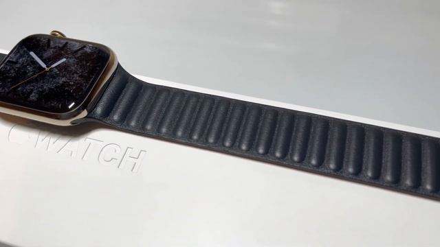 Apple Watch Series 7 Midnight Leather Links