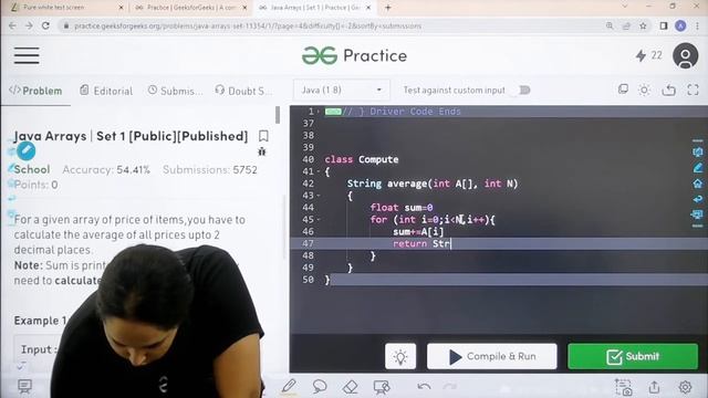 Java Arrays (Set 1) | School Practice Problem | GeeksforGeeks School