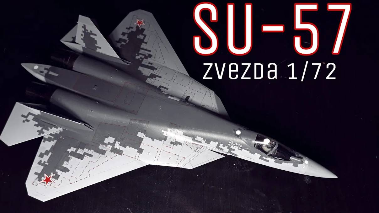 Сборка Sukhoi SU-57 FELON Zvezda 1:72 scale Mr.Motochkin