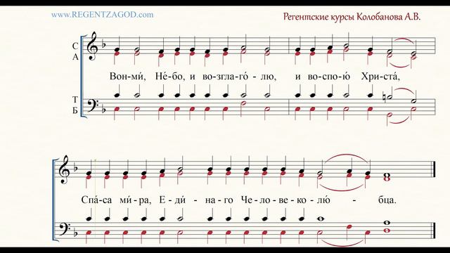 Глас 7, песнь 2, ирмос: "Вонми, Небо"