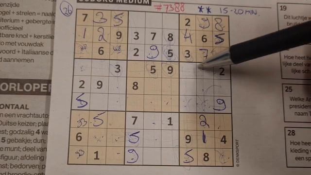 Our Daily Sudoku practice continues. (#7388) Medium Sudoku. 11-04-2023
