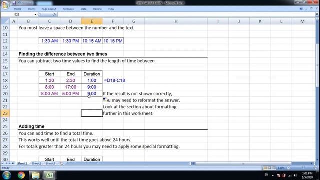 TIME CALCULATION | How to use minute formula in excel | Excel, Word, PowerPoint Tip | Computers Tip