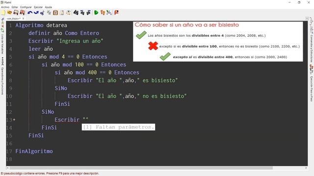Algoritmo para determinar si un año es bisiesto
