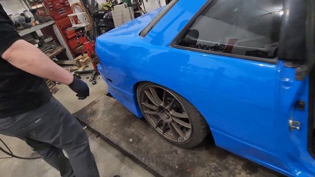 Nissan 240sx LS swap first start after terminator X install.