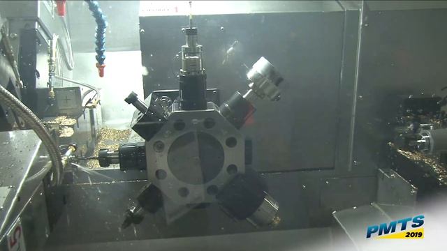 Lico LNT 42S-S4 11-Axis CNC Multi-Slide Screw Machine Demo at PMTS 2019