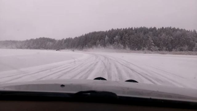 Isbane kjøring på tøråssjøen med Opel Vectra A 4x4