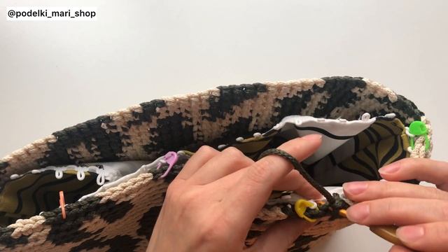 Вязаная сумка узор Леопард