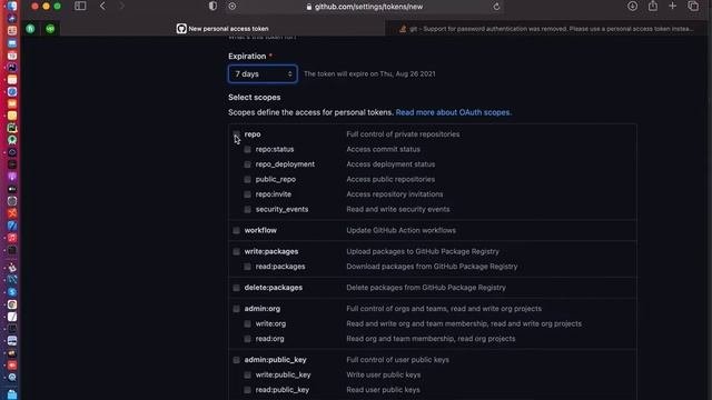 remote: Support for password authentication was removed on August 13 2021