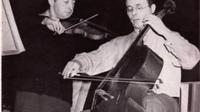 Heifetz and Feuermann plays Brahms' Double Concerto - Movement 2: Andante