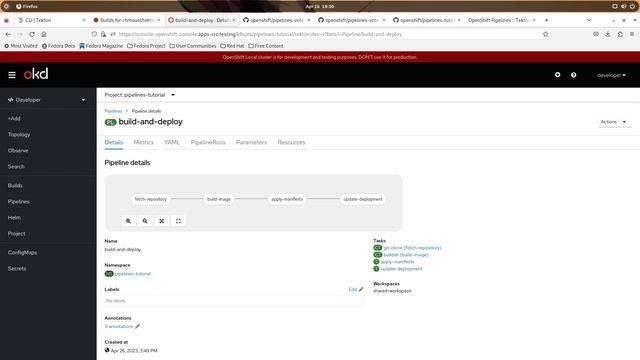 OKD | Instalación y Configuracion de CLI Tekton en Fedora