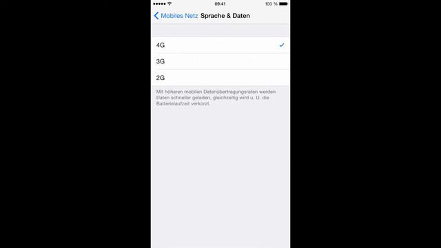 iOS 8.3: Manuell LTE, 3G oder 2G wählen