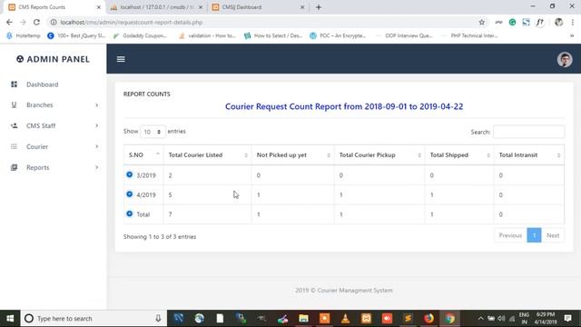Courier Management System Using PHP and MySQL