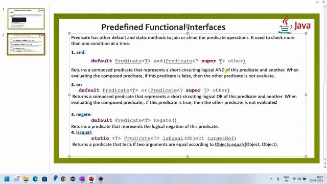 3.3 Predicate Functional Interface | How Predicate joining or Chaining will works| Predicate exampl