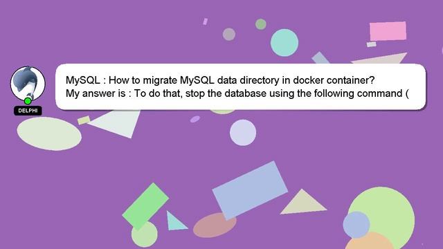 MySQL : How to migrate MySQL data directory in docker container?