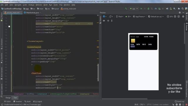 6. CardView en ScrollView vertical y ScrollView horizontal