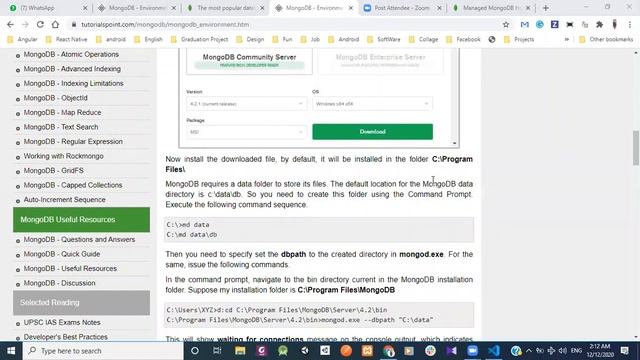 Mongo DB- installation part -1