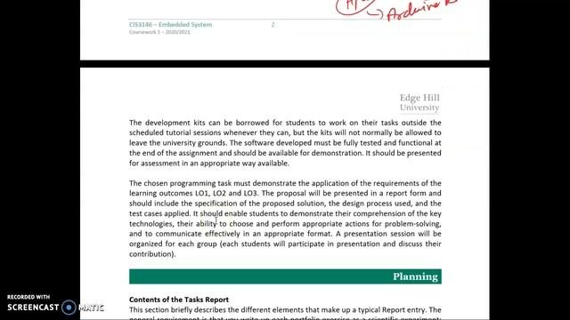 CIS3146 Embedded Systems - Coursework 1 Information