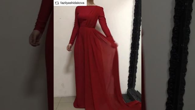 Длинное в пол вечернее платье красное #shidakovafazilyahakimovna
