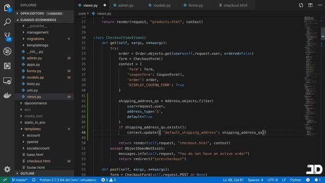 Build an Ecommerce Website with Django // Part 9 - Default addresses