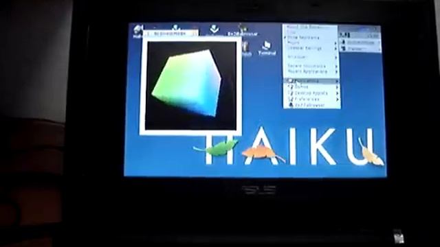 Haiku OS running on Asus EeePC 701