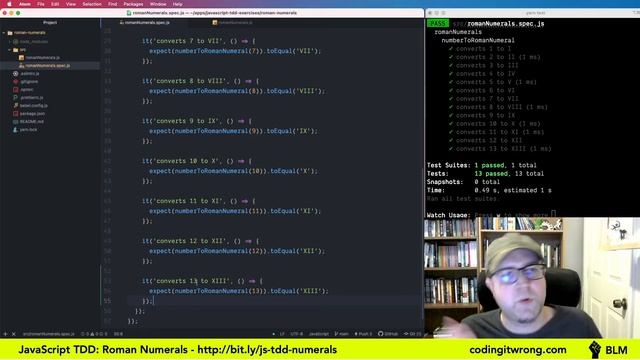 JavaScript Test-Driven Development - Roman Numerals and Incremental Development part 2