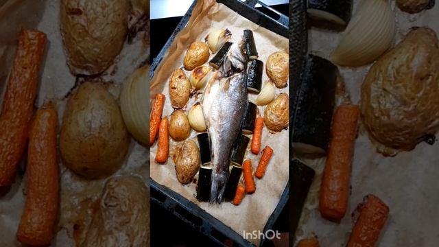???Морской окунь по-быстрому с овощами.