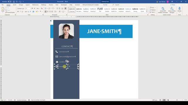 CV Template Word DOWNLOAD FREE ⬇ (2020) ? - Blue Resume Design with Icons ✪ DOCX ✪