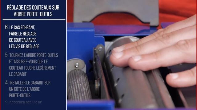 Réglage des couteaux sur arbre porte outils BE-SDMR 2500 et 2200