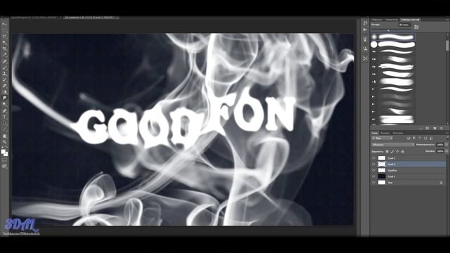 Speed Art#2 - GoodFon надпись в дыму