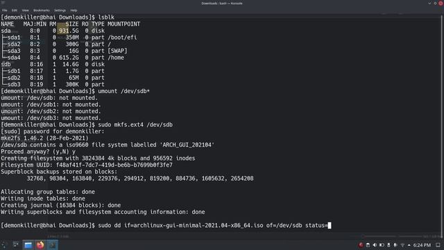 Easy Way to install Arch Linux in 2021