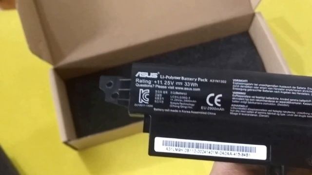 Baterai Laptop Asus X200CA - Detail Look