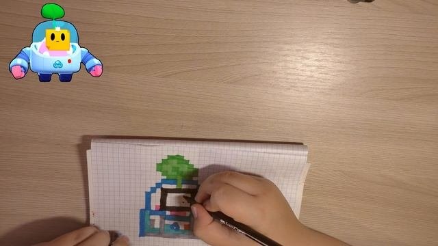 Спраут по клеточкам из игры Бравл Старс Brawl Stars  Рисунки по клеточкам Pixel