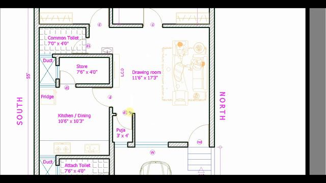 27' x 55' East Face ( 3 BHK ) House Plan Explain In Hindi