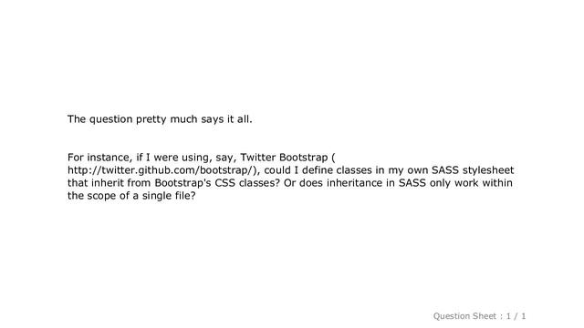 CSS : Is it possible in SASS to inherit from a class in another file?