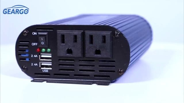 GEARGO 600W Car Power Inverter DC 12V To 110V With 4.8A Dual USB Ports And 2 AC Outlets 12V