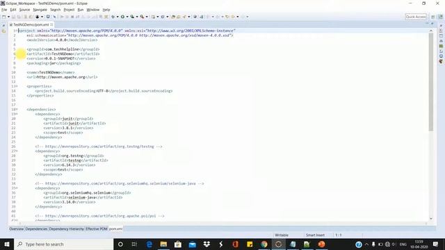 How To Call testng.xml File From pom.xml File  How To Run Test Cases Using pom.xml File In Eclipse