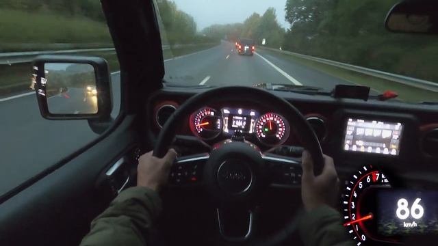 Jeep Wrangler Unlimited Rubicon максимальная скорость автобан POV
