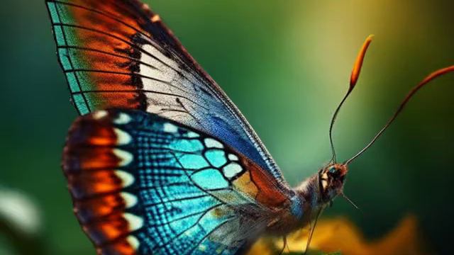 Бабочка с переливающимися крыльями
