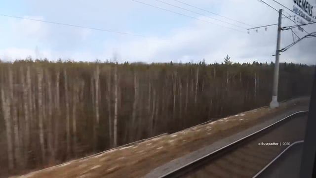 Санкт-Петербург - Москва. Поездка на высокоскоростном поезде Сапсан. Вид из окна.
