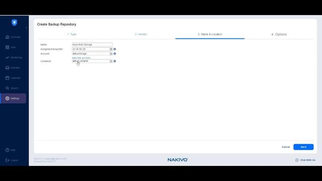 How Backup VM to Azure Blob Storage with NAKIVO