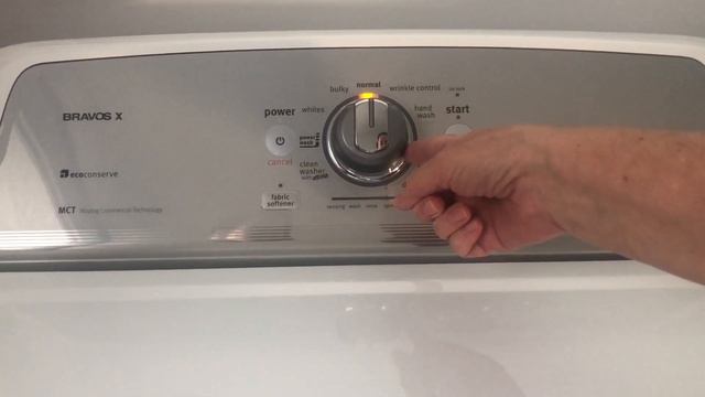 Reset and recalibrate Maytag Bravos X washing machine