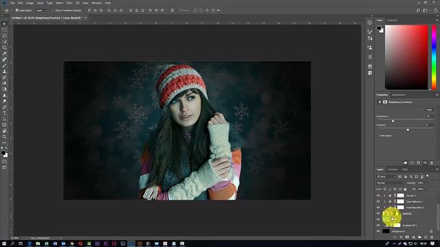 photoshop manipulation | Create Winter Portrait with Snow Effect | Winter Photo Effect