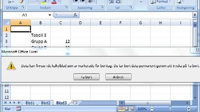 Excel 2007: Kalkylbladet.