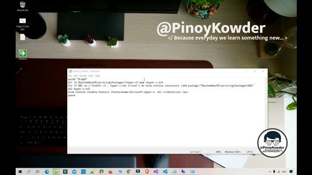 「PinoyKowder」 → How to install Hyper-V in Windows 10 Home