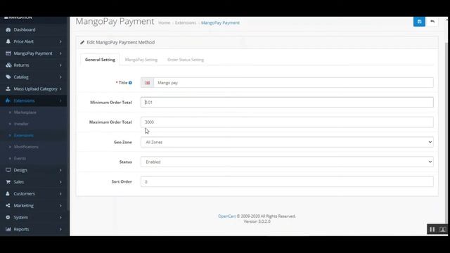 OpenCart MangoPay Payment Gateway Plugin - Working & Configuration