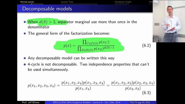 Lecture 6, Advanced Inference in Graphical Models
