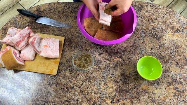 Простой и быстрый рецепт копченого сала,сухой посол
